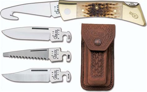 Case Knives: Case XX Changer Knife, Amber Bone with Gut Hook, CA-110