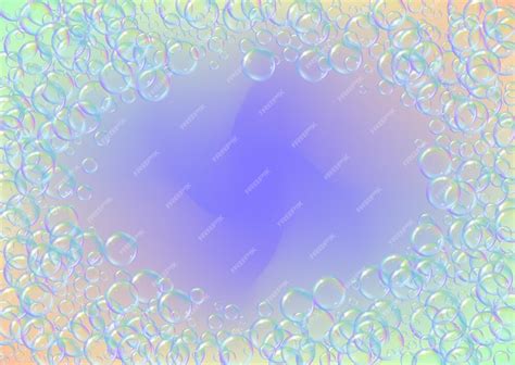 Premium Vector Soap Foam On Gradient Background