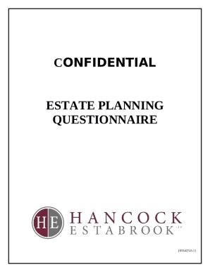 Confidential Estate Planning Intake Evansdavis Doc Template