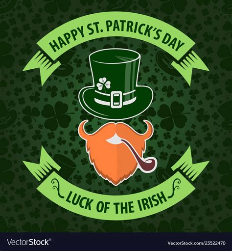 St Patricks Day Holiday Poster Banner Label Vector Image