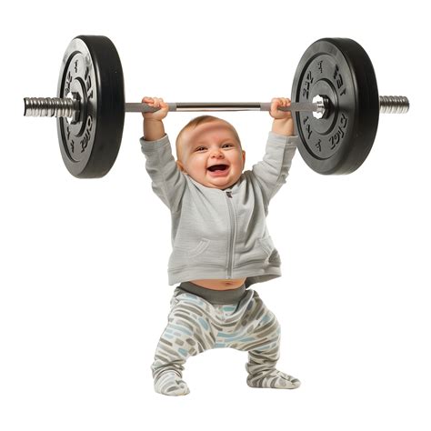 Baby Lifting Barbell Isolated On Transparent Background 47433733 Png