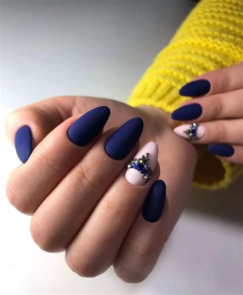 Matte Navy Blue Nails 33 Designs You Will Fall In Love With Nail