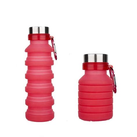 Складная силиконовая бутылка с карабином LUX Bottle (Red) – фото ...