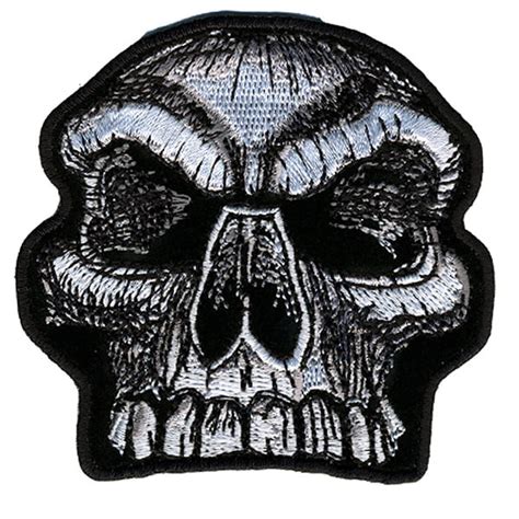 Skull Knob Patch Embroidered Skull Patch Heat Seal Backing