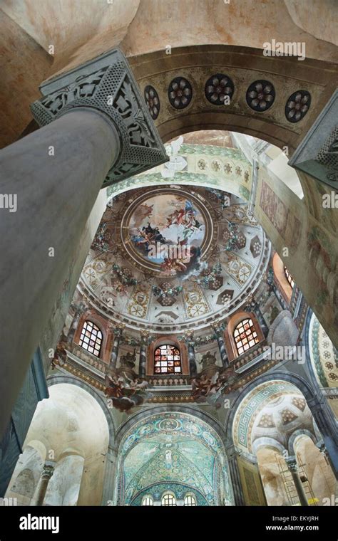 Byzantine Mosaics In The Cupola In San Vitale Basilica Ravenna Emilia