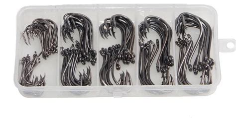 Octopus Beak Fishing Hooks 100pcs Set High Carbon Steel Offset Point