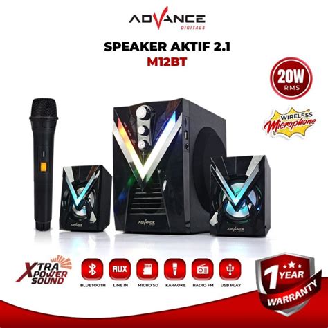 Jual Speaker Advance M Bt Stereo Bluetooth Xtra Bass Subwoofer Free