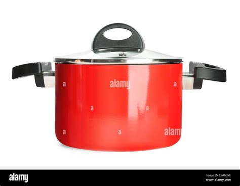 New Red Cooking Pot Isolated On White Kitchen Utensil Stock Photo Alamy