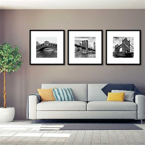 Kit 03 Quadros Decorativos Fotografia Cidade Preto E Branco