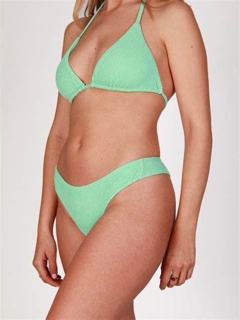 Top De Bikini Triangulo Texturizado Menta Guaran Ammazonica