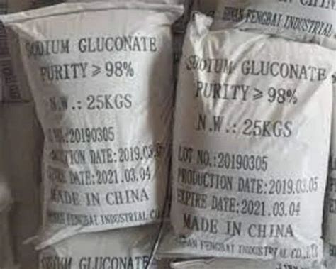 Technical Grade Sodium Gluconate Powder Packaging Type Bag Storage