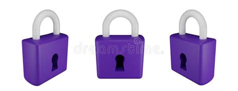 Blocco 3d Set Di Icone Di Blocco Cartoon Padlock Object Clipart