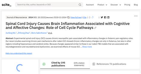 Spinal Cord Injury Causes Brain Inflammation Associated with Cognitive ...