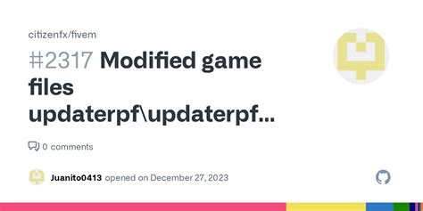 Modified game files updaterpf\updaterpf when trying to join a pure mode ...