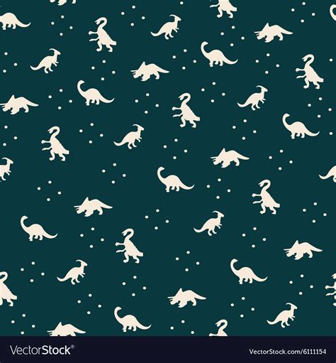 Dino animal pattern different dinosaur silhouette Vector Image