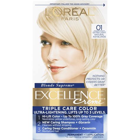 Loreal Paris Excellence Creme Permanent Hair Color 01 Extra Light Ash Blonde Ph