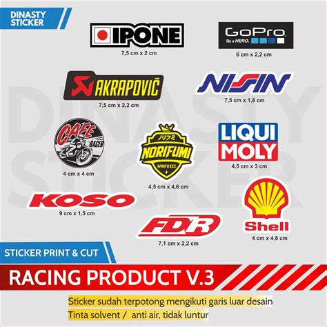 Jual Sticker Stiker Print Cut Racing Product V Ipone Gopro