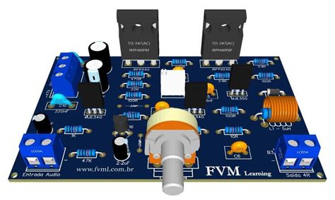 Amplificador De Som 140w Rms Com Mosfets Irfp240irfp9240 Pci Fvml