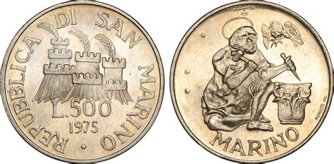 Münze 500 Lira San Marino Silber 1975 Preis