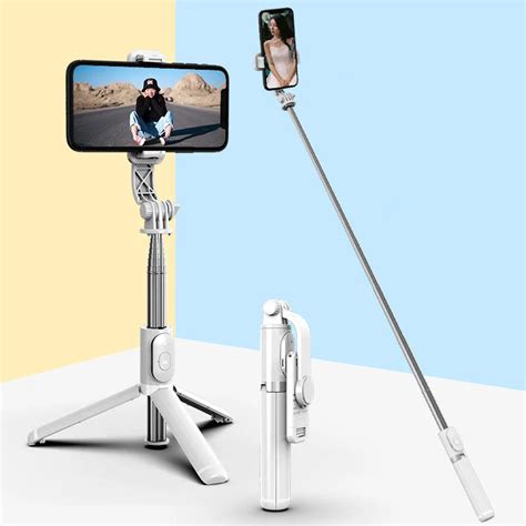 Tr Pied Perche Selfie En Aluminium Avec T L Commande Bluetooth Support