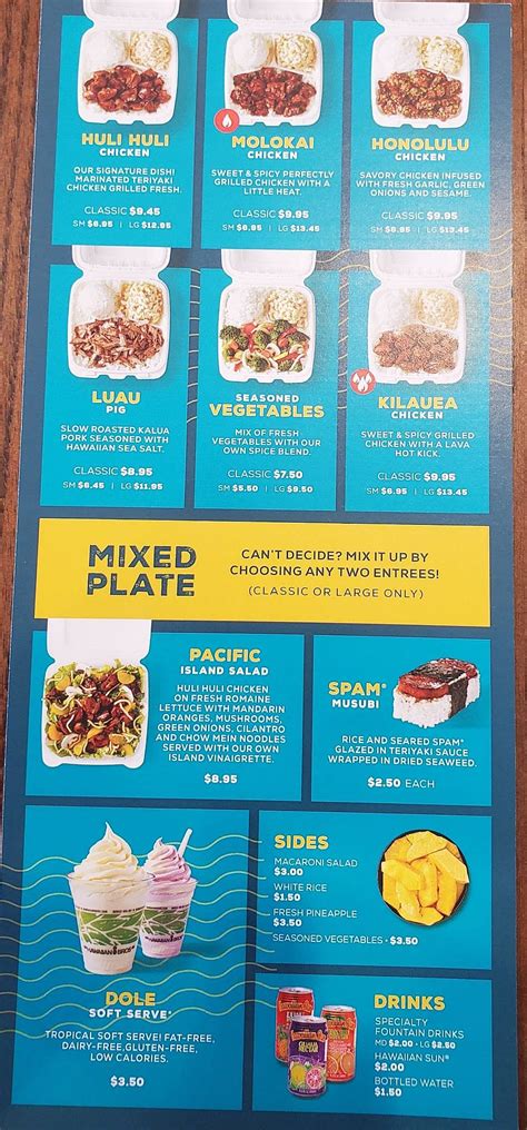 Menu At Hawaiian Bros Island Grill Fast Food Yukon