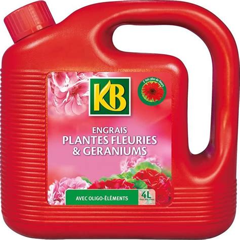 KB Engrais Gerams Et Plantes Fleuries Liquide 4L179 Cdiscount Jardin