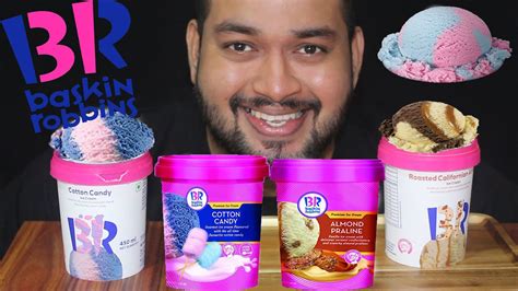 Baskin Robbins Ice Cream•sub• Cotton Candy And Roasted Californian Almond Flavors Eating Mukbang