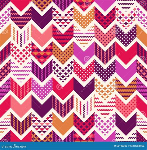 Seamless Colorful Geometric Zigzag Pattern Stock Vector Illustration