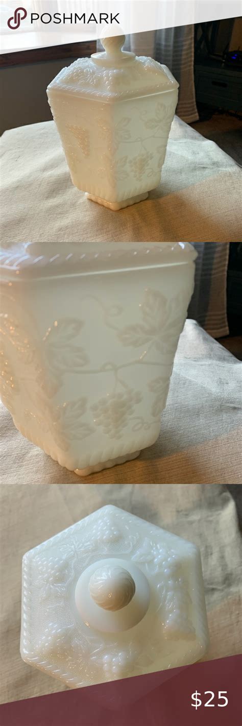 Vintage Milk Glass Cookie Jar This Is A Vintage Milk Glass Cookie Jar Marked Anchor Hocking