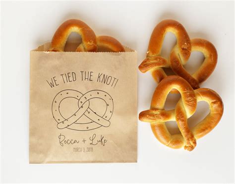 We Tied The Knot Wedding Favor Bags Pretzel Bag Soft Etsy