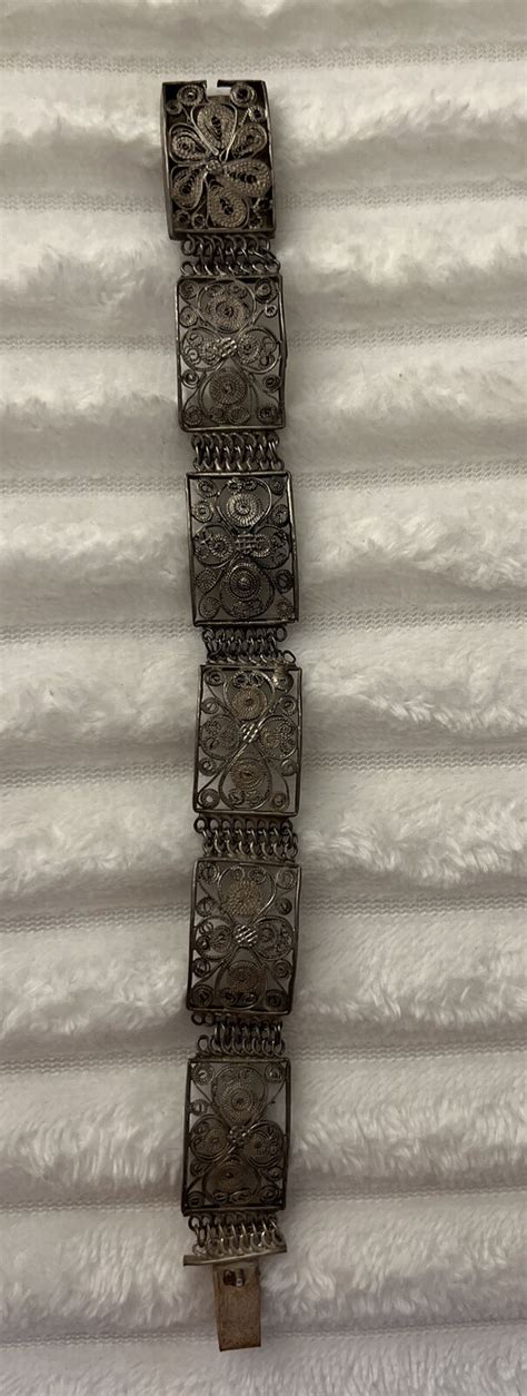 S Chinese Filigree Bracelet In Sterling Silver Gem