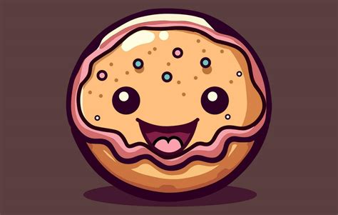 Floating Melted Doughnut Cartoon Vector Icon Illustration Food Object Icon Concept Isolated