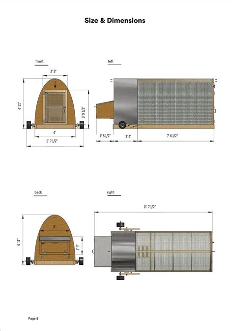 Chicken Coop Plans 4x12 Walk in Chicken Tractor for 8 Chickens - Etsy