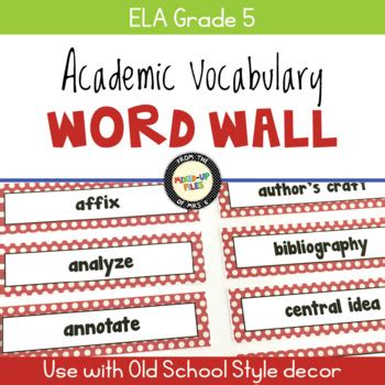 5th Grade ELA Vocabulary Word Wall By Mixed Up Files TPT