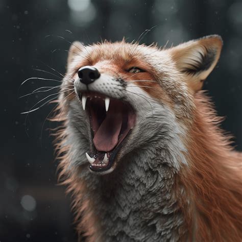 Premium Ai Image Portrait Of A Screaming Red Fox Glitching Generative Ai