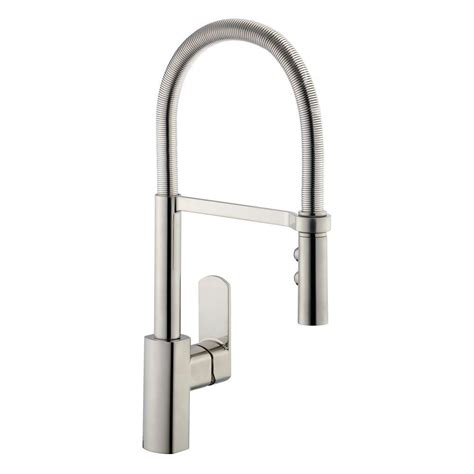 Pegasus 1250 Series Spring Neck Single Handle Pull Down Sprayer Kitchen Faucet In Stainless