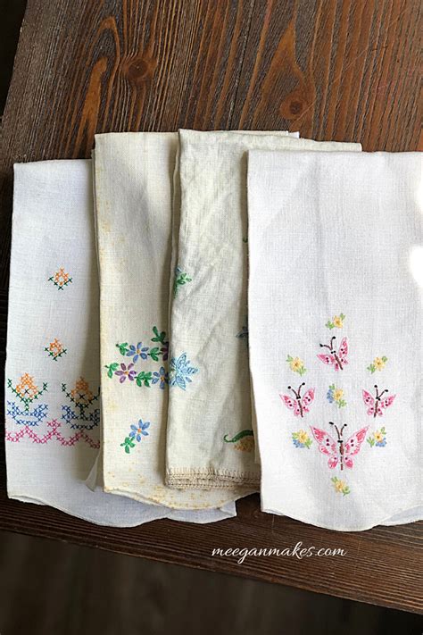 Vintage Handmade Embroidered Tea Towels - What Meegan Makes