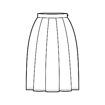 Box Pleated Skirt Sketch