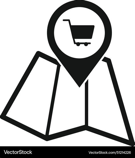 Map Pointer Shop Icon Simple Locator Royalty Free Vector