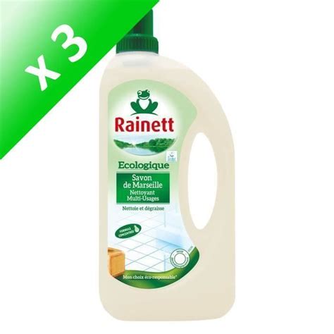 RAINETT Nettoyant Multi Usages Ecologique Savon De Marseille 1l Lot De