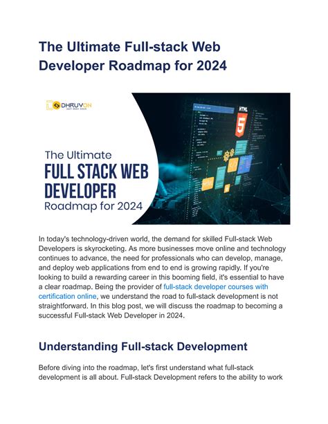 The Ultimate Full Stack Web Developer Roadmap For 2024 By Dhru Von Issuu