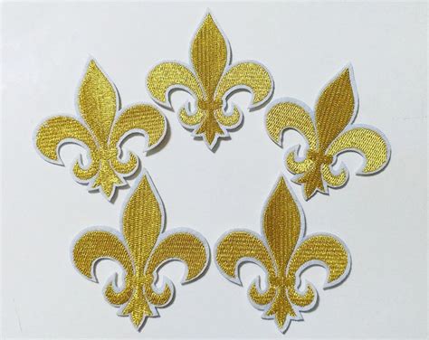 66x76cm 10pcs Gold Fleur De Lis Patch Iron On Embroidered Etsy