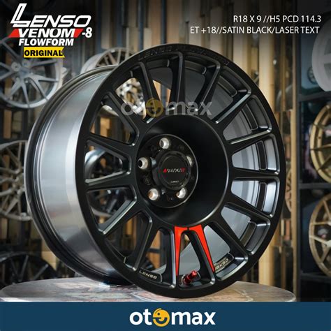 Jual Velg Mobil Lenso Venom 8 Original Ring 18 H5 Satin Black Laser