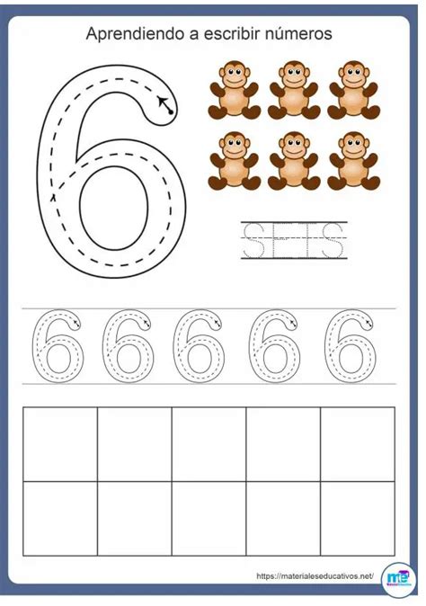 Ficha De Grafomotricidad Del Número 6 Materiales Educativos
