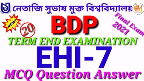 Nsou Bdp Ehi Question Bank Answer Final Exam History Mcq Question