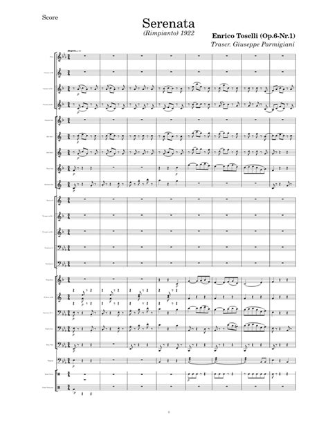 Serenata Op6 Nr1 Enrico Toselli Banda Sheet Music For Trombone