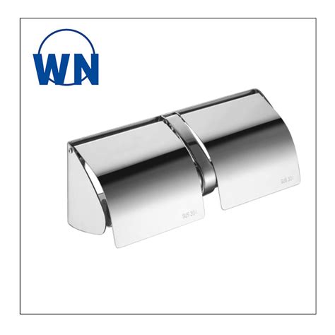 304 Stainless Steel Toilet Double Roll Paper Holder With Cover China