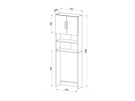 VCM Armoire en bois pour machine à laver Armoire pour machine à laver