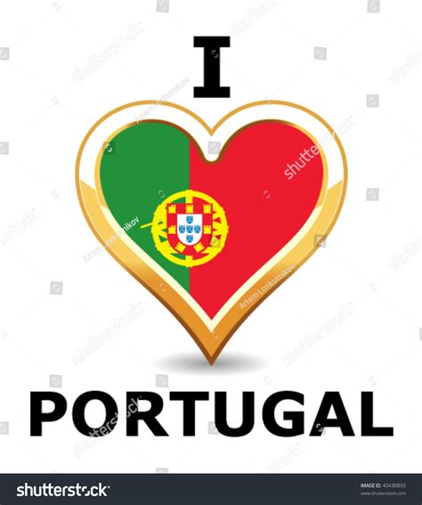 Heart Portugal Flag Stock Vector Illustration 40430893 : Shutterstock