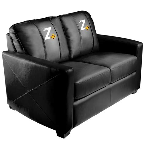 Silver Loveseat With Zipchair Gaming Logo